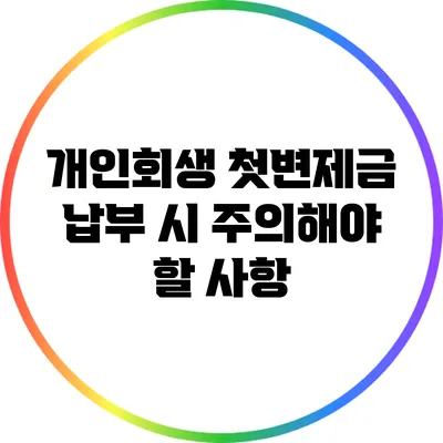 개인회생 첫변제금 납부 시 주의해야 할 사항