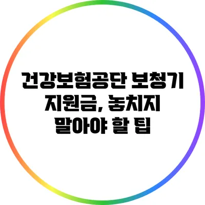 건강보험공단 보청기 지원금, 놓치지 말아야 할 팁