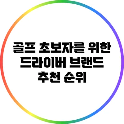 골프 초보자를 위한 드라이버 브랜드 추천 순위