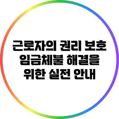 근로자의 권리 보호: 임금체불 해결을 위한 실전 안내