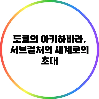 도쿄의 아키하바라, 서브컬처의 세계로의 초대