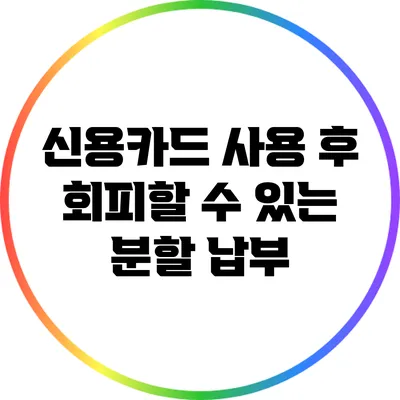 신용카드 사용 후 회피할 수 있는 분할 납부