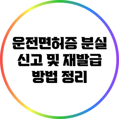 운전면허증 분실 신고 및 재발급 방법 정리