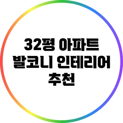 32평 아파트 발코니 인테리어 추천