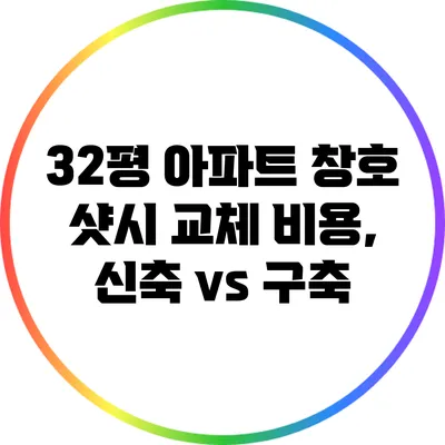 32평 아파트 창호 샷시 교체 비용, 신축 vs 구축