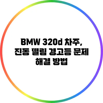 BMW 320d 차주, 진동 떨림 경고등 문제 해결 방법