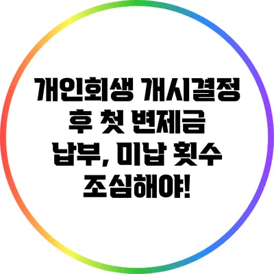 개인회생 개시결정 후 첫 변제금 납부, 미납 횟수 조심해야!