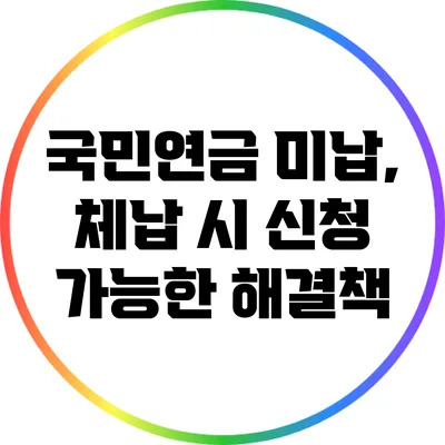 국민연금 미납, 체납 시 신청 가능한 해결책