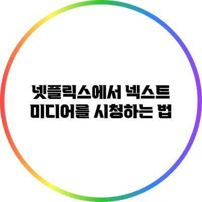 넷플릭스에서 넥스트 미디어를 시청하는 법