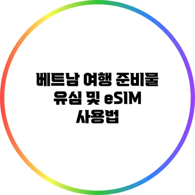 베트남 여행 준비물: 유심 및 eSIM 사용법