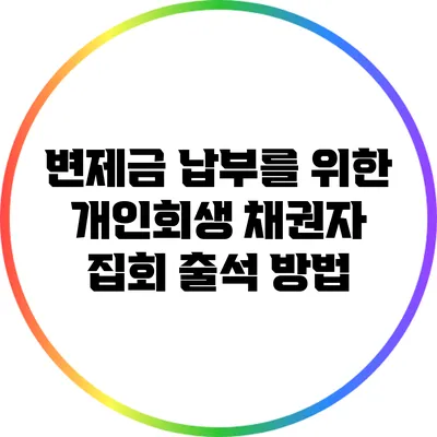 변제금 납부를 위한 개인회생 채권자 집회 출석 방법