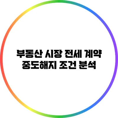 부동산 시장: 전세 계약 중도해지 조건 분석