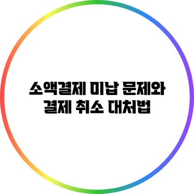 소액결제 미납 문제와 결제 취소 대처법