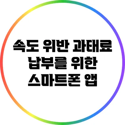 속도 위반 과태료 납부를 위한 스마트폰 앱