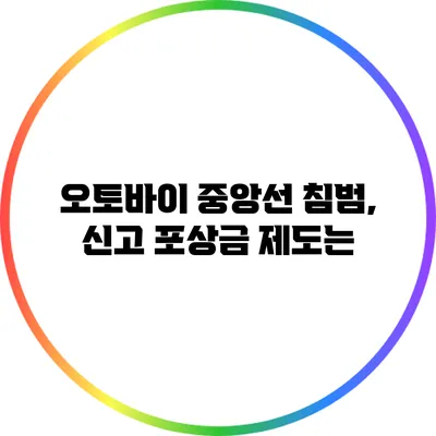 오토바이 중앙선 침범, 신고 포상금 제도는?