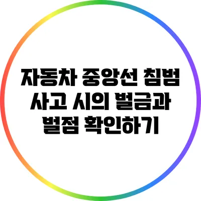 자동차 중앙선 침범 사고 시의 벌금과 벌점 확인하기