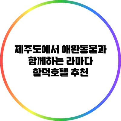 제주도에서 애완동물과 함께하는 라마다 함덕호텔 추천