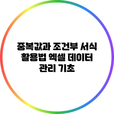 중복값과 조건부 서식 활용법: 엑셀 데이터 관리 기초