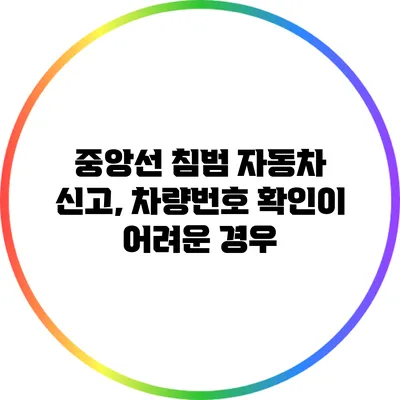 중앙선 침범 자동차 신고, 차량번호 확인이 어려운 경우