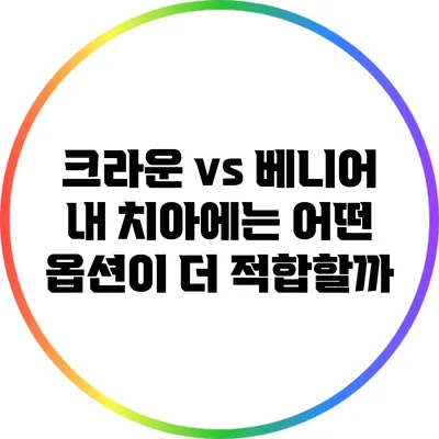 크라운 vs 베니어: 내 치아에는 어떤 옵션이 더 적합할까?