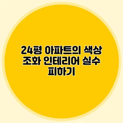 24평 아파트의 색상 조화 인테리어 실수 피하기