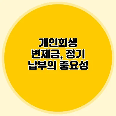 개인회생 변제금, 정기 납부의 중요성