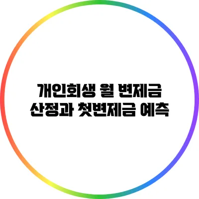 개인회생 월 변제금 산정과 첫변제금 예측