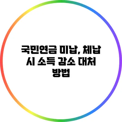 국민연금 미납, 체납 시 소득 감소 대처 방법