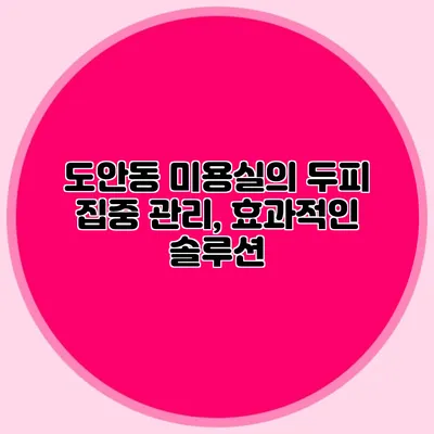 도안동 미용실의 두피 집중 관리, 효과적인 솔루션