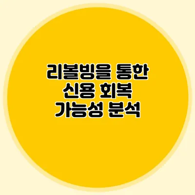 리볼빙을 통한 신용 회복 가능성 분석