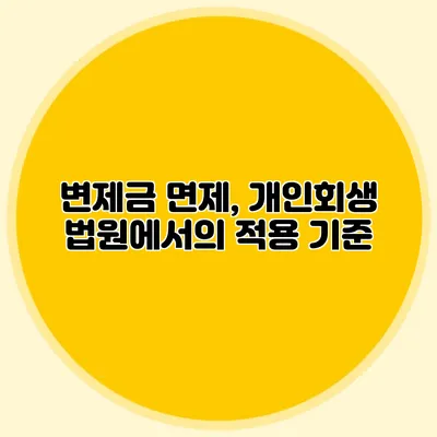 변제금 면제, 개인회생 법원에서의 적용 기준