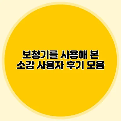 보청기를 사용해 본 소감: 사용자 후기 모음
