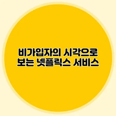 비가입자의 시각으로 보는 넷플릭스 서비스
