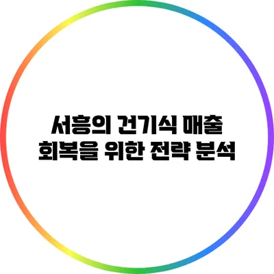 서흥의 건기식 매출 회복을 위한 전략 분석