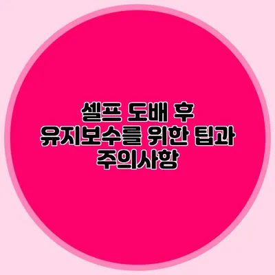 셀프 도배 후 유지보수를 위한 팁과 주의사항