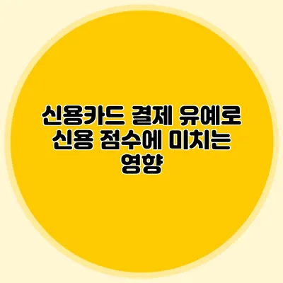신용카드 결제 유예로 신용 점수에 미치는 영향