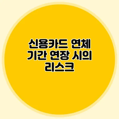 신용카드 연체 기간 연장 시의 리스크