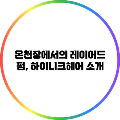 온천장에서의 레이어드 펌, 하이니크헤어 소개