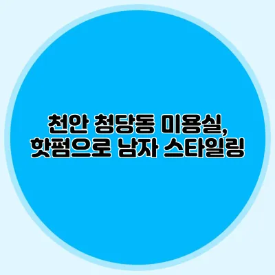 천안 청당동 미용실, 핫펌으로 남자 스타일링