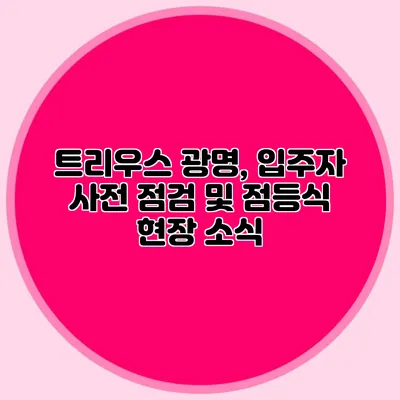 트리우스 광명, 입주자 사전 점검 및 점등식 현장 소식