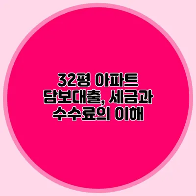 32평 아파트 담보대출, 세금과 수수료의 이해