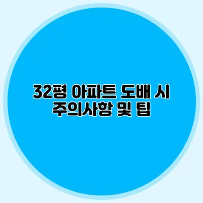 32평 아파트 도배 시 주의사항 및 팁