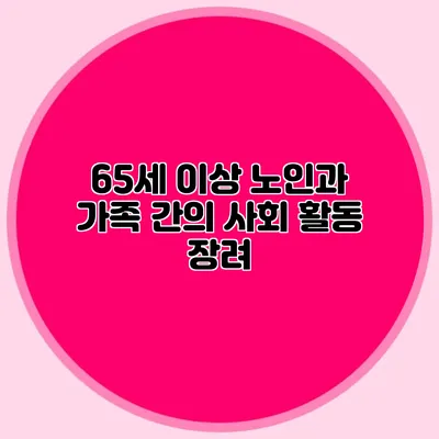 65세 이상 노인과 가족 간의 사회 활동 장려