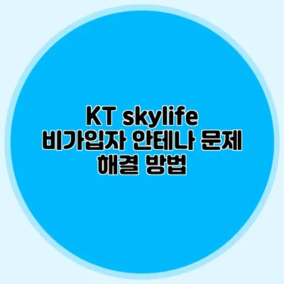 KT skylife 비가입자 안테나 문제 해결 방법
