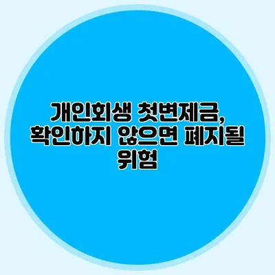 개인회생 첫변제금, 확인하지 않으면 폐지될 위험