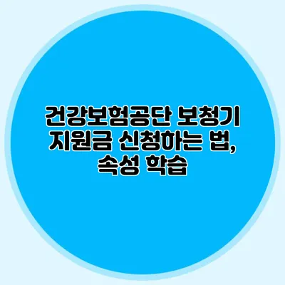 건강보험공단 보청기 지원금 신청하는 법, 속성 학습