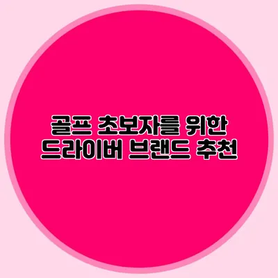 골프 초보자를 위한 드라이버 브랜드 추천