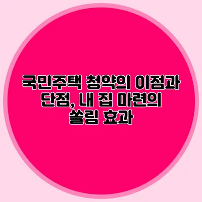 국민주택 청약의 이점과 단점, 내 집 마련의 쏠림 효과