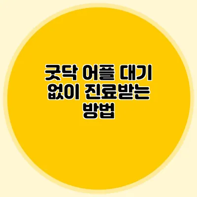 굿닥 어플: 대기 없이 진료받는 방법