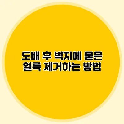 도배 후 벽지에 묻은 얼룩 제거하는 방법